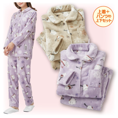 ＜ふわもこ＞シマエナガのプリントパジャマ