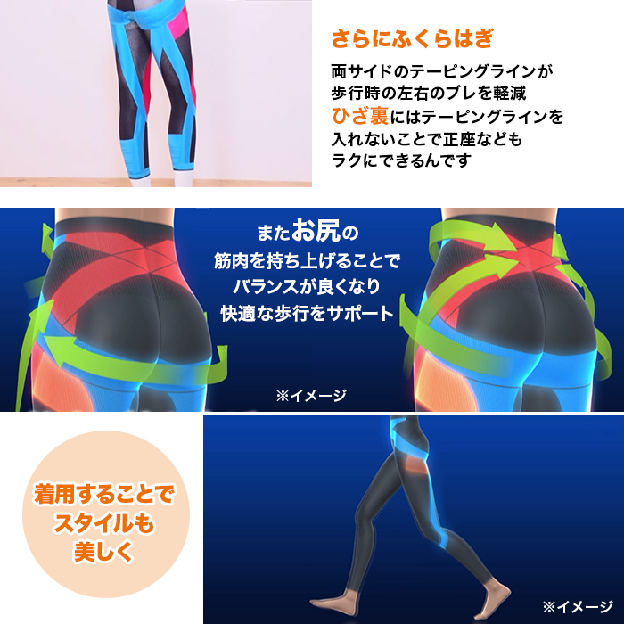 サマーセール らくらくテーピングスパッツシリーズ同サイズ3枚セット