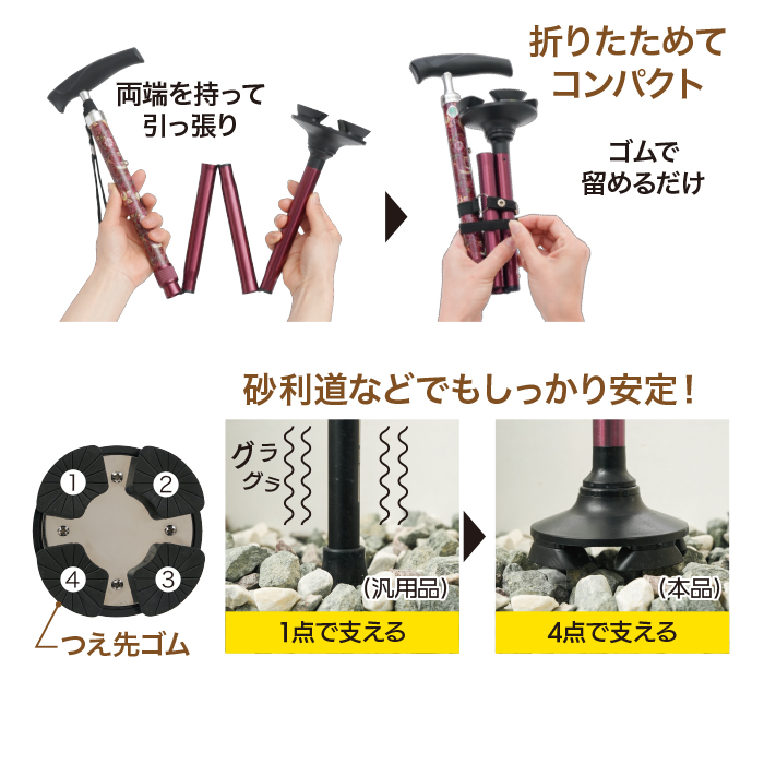 モリスワールドコレクション 折りたためるあんしんステッキ