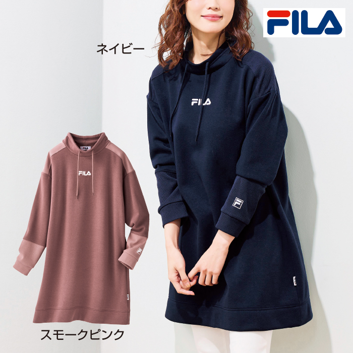 ＜FILA＞異素材使いハイネックチュニック