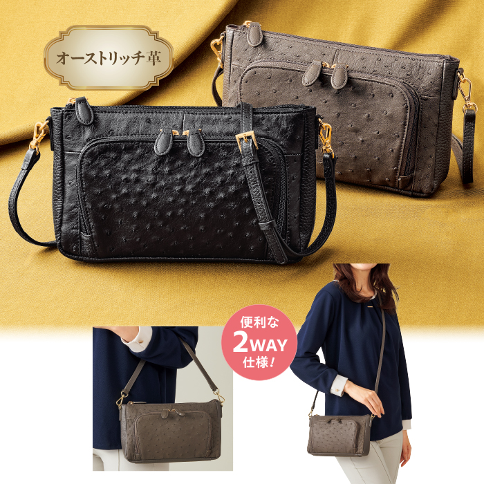 オーストリッチ 2WAYポシェット