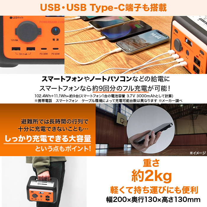 インベス ポータブル電源 パワーバンクキューブネオ