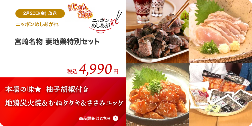 宮崎名物 妻地鶏特別セット